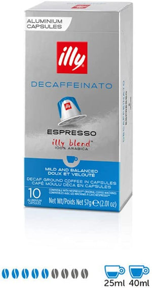 Illy Classico Decaffeinato Espresso Nespresso Compatible 10 CT
