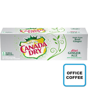 Canada Dry Ginger Ale - Diet Carbonated Soft Drink (12 Cans) (Office Coffee)