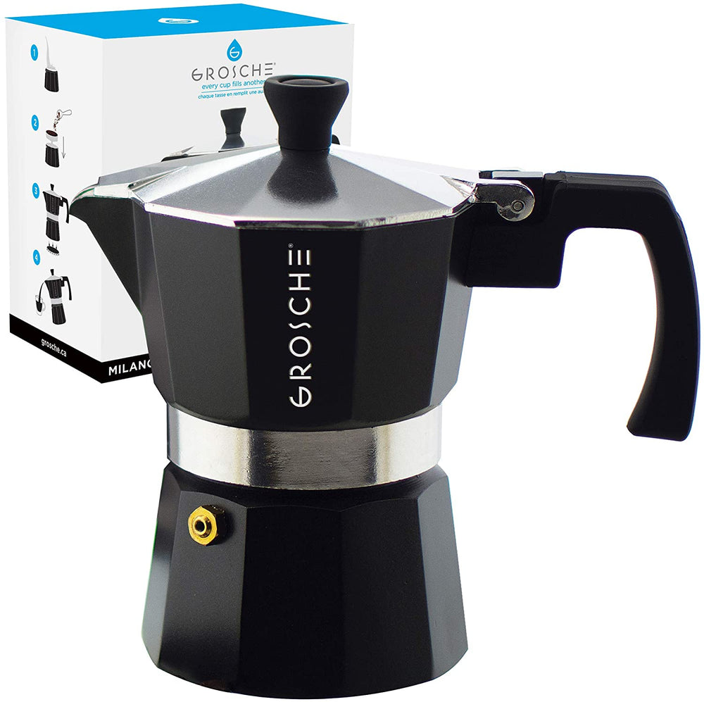 Grosche - Pedrini Espresso Maker 2 Cup Chrome / Black – Brew It