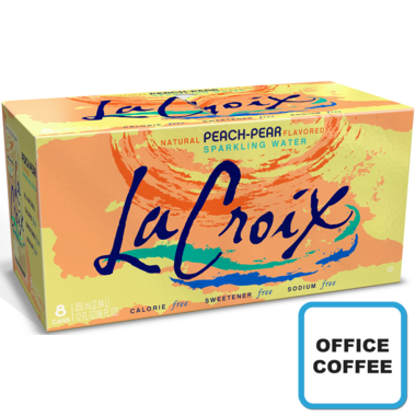LaCroix SPARKLING WATER Peach Soft Drinks 8 x 355ml (Office Coffee)