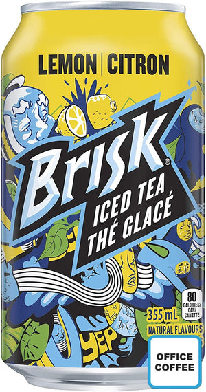 Brisk Ice Tea Carbonated Soft Drink (12 Cans) (Office Coffee)