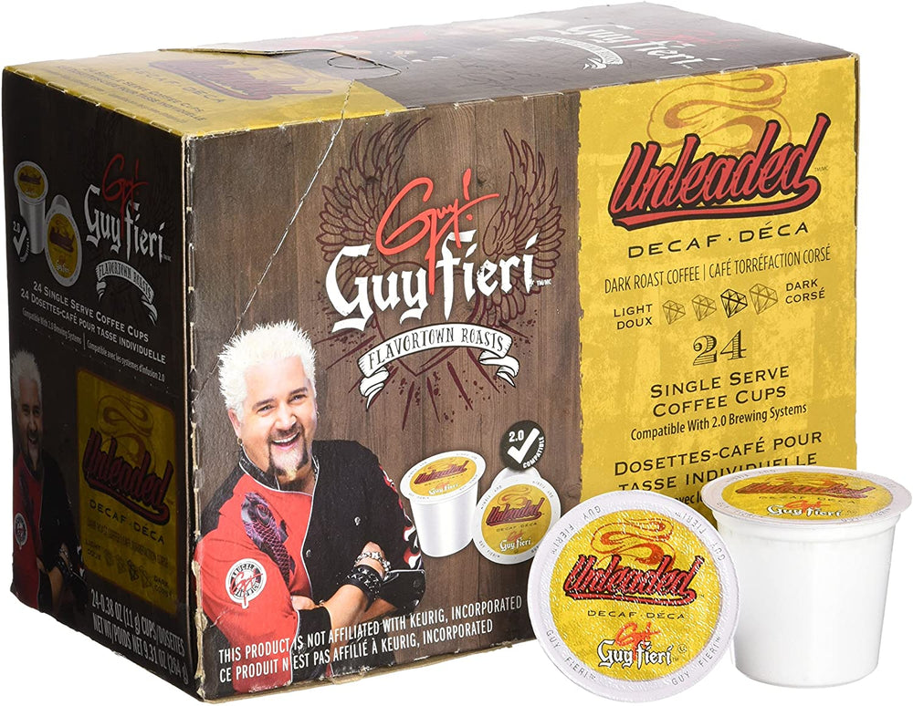 
            
                Load image into Gallery viewer, Guy Fieri K CUP Unleaded DECAF 24 CT
            
        