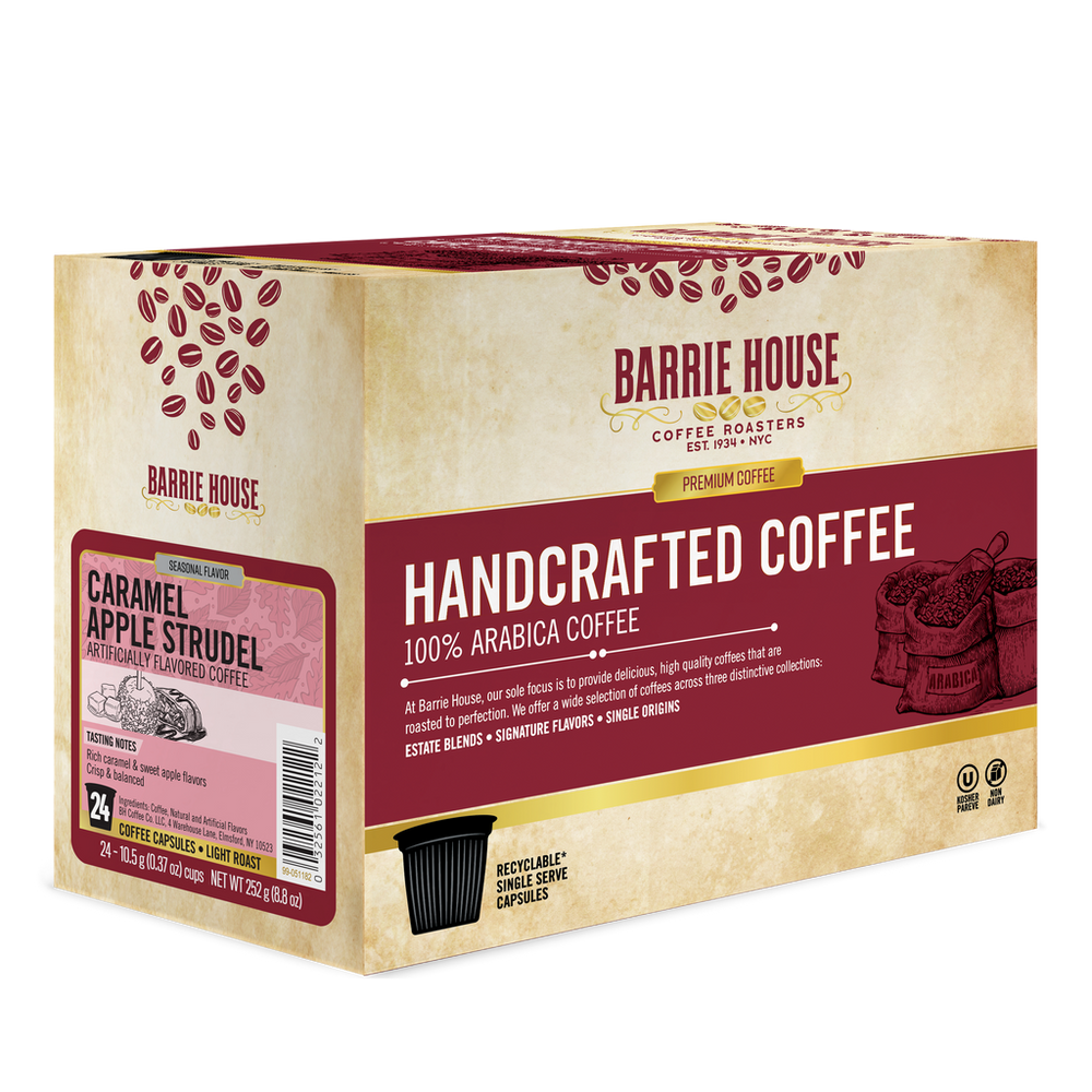 Barrie House - CARAMEL APPLE STRUDEL FLAVORED COFFEE 24 CT  SEASONAL