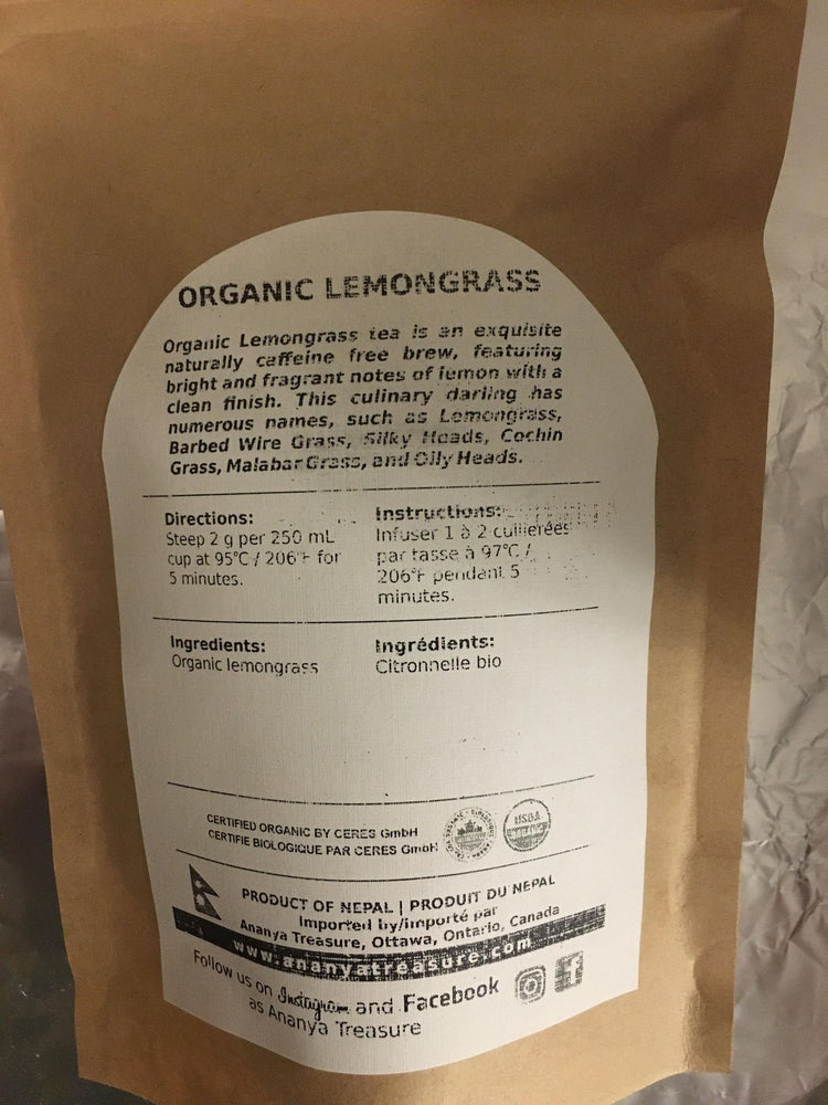 Ananya Tea - Organic Lemongrass Herbal Tea - 50  g
