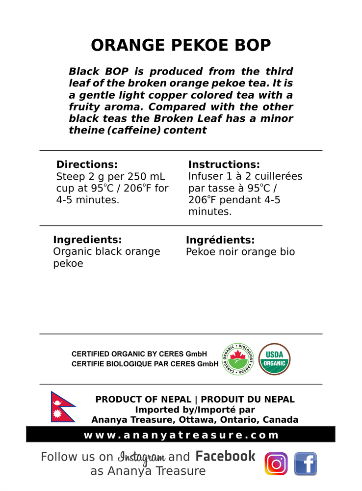 
            
                Load image into Gallery viewer, Ananya Tea - Orange Pekoe BOP Black Tea - 50 g
            
        