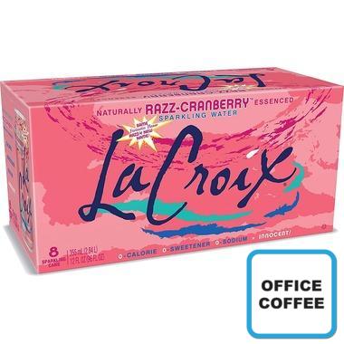 LaCroix SPARKLING WATER Cranberry Carbonated Soft Drinks 8 x 355ml (Office Coffee)