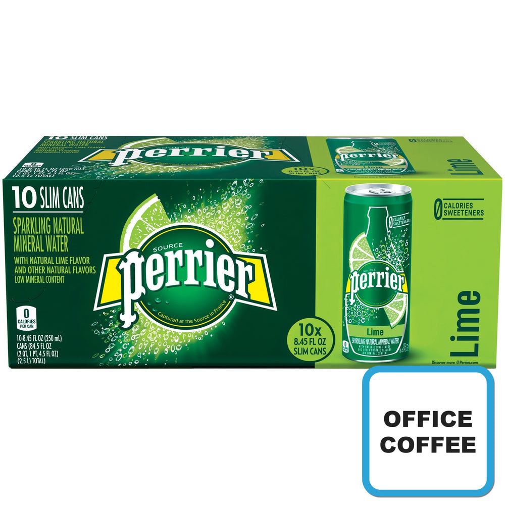 Perrier Water - Lime Carbonated Soft Drinks 8 x 330ml (Office Coffee)