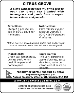 Ananya Treasure - Citrus Grove Green Blended Herbal Tea - 50  g