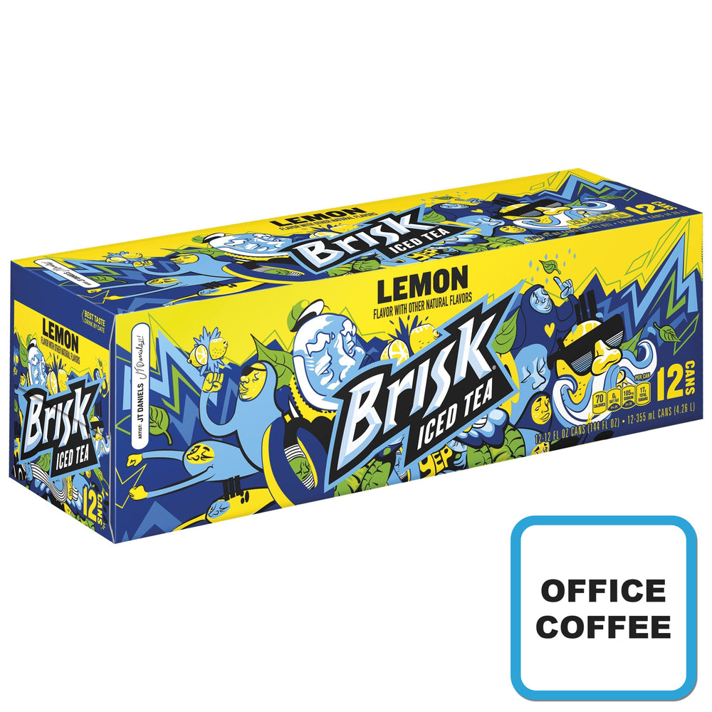 Brisk Ice Tea Carbonated Soft Drink (12 Cans) (Office Coffee)