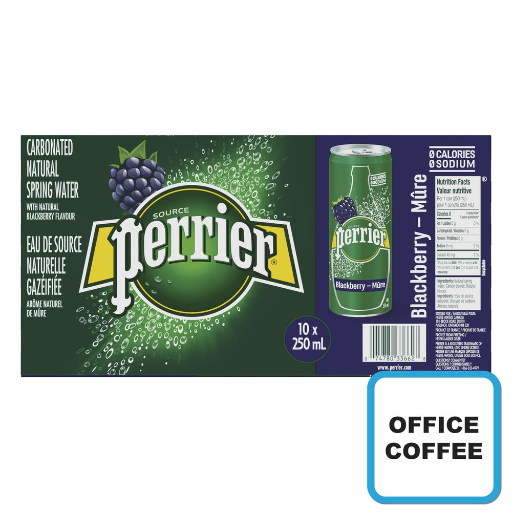 Perrier Water - Blackberry flavour 10 x 250ml (Office Coffee)