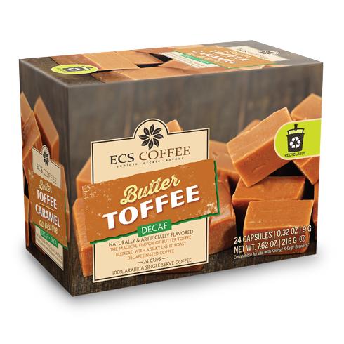 ECS K CUP Butter Toffee Caramel Decaf 24 CT