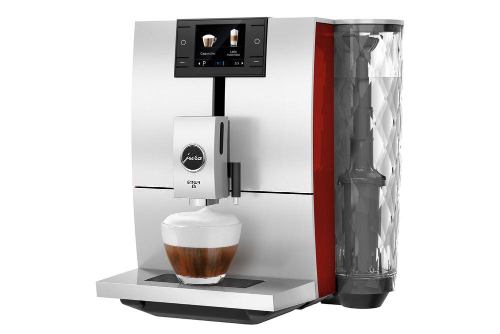 Save $250 on ENA 8 Sunset Red incl. 0.5 L glass milk container and 1 kg of coffee beans.