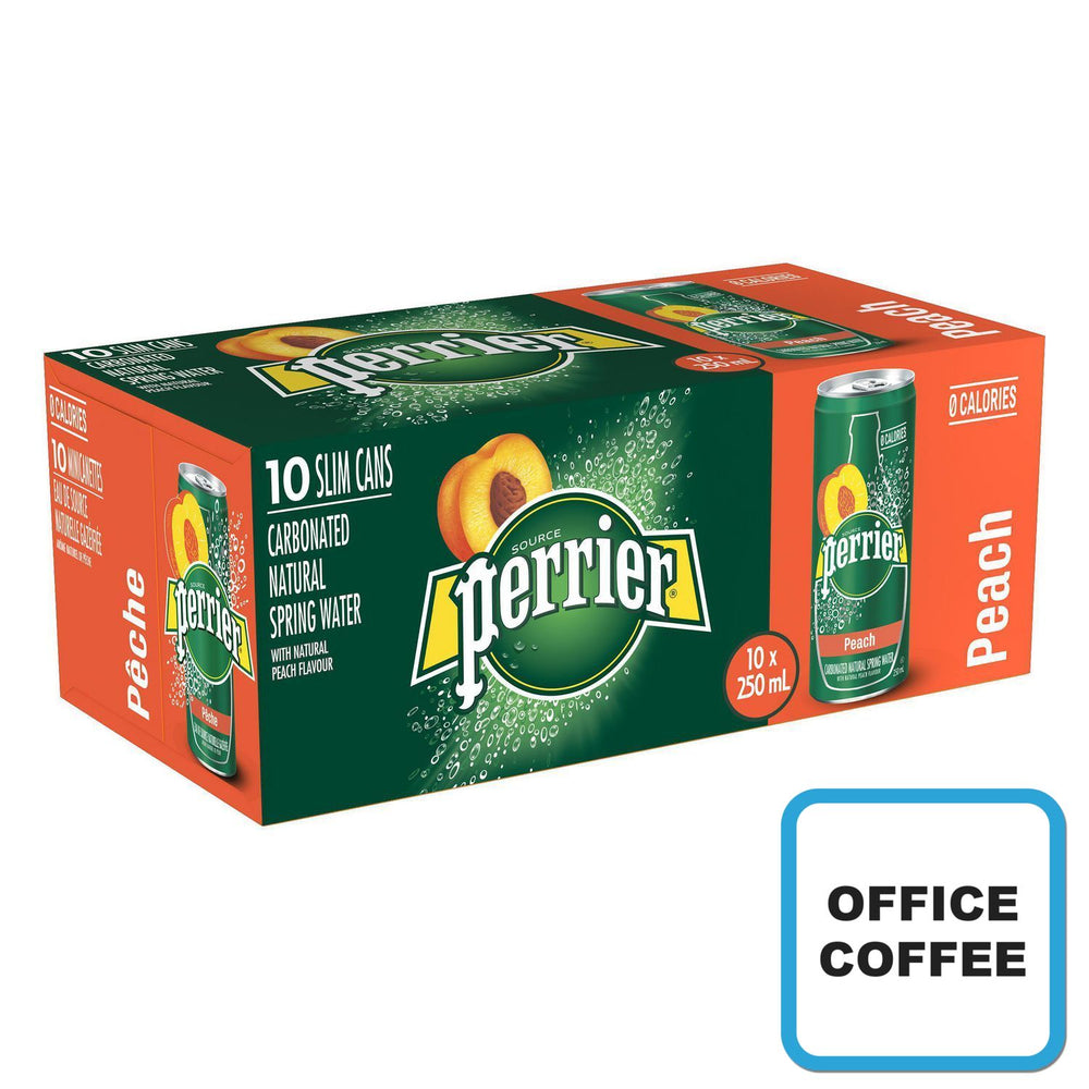 Perrier Water - Peach flavour 8 x 330ml (Office Coffee)