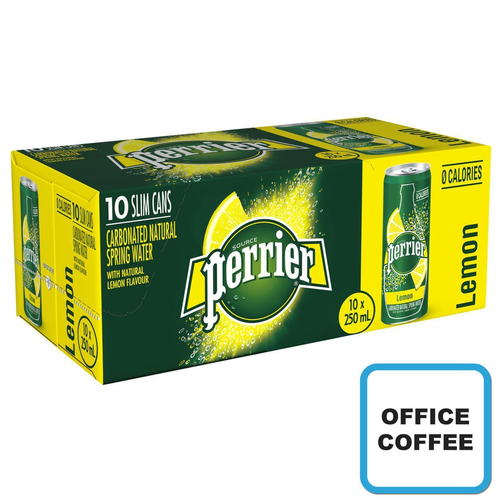 Perrier Water - Lemon Carbonated Soft Drinks 8 x 330ml (Office Coffee)