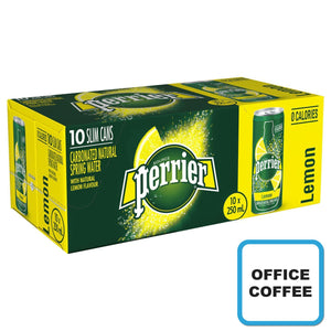 Perrier Water - Lemon Carbonated Soft Drinks 8 x 330ml (Office Coffee)