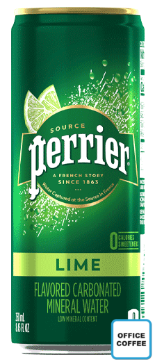 Perrier Water - Lime Carbonated Soft Drinks 8 x 330ml (Office Coffee)