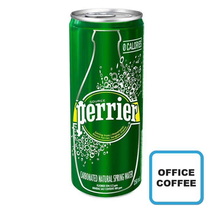 Perrier Water - Regular Cans Carbonated Soft Drinks 35 x 250ml (Office Coffee)