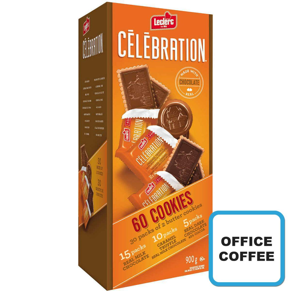 Leclerc Cookies Milk Chocolate/Caramel Truffle/Dark Chocolate 30 x 30 gr (Office Coffee)
