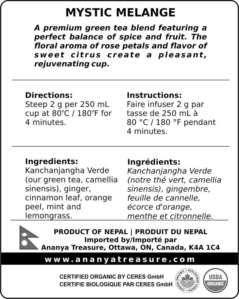 Ananya Treasure - Mystic Melange Green Blended Herbal Tea - 50  g