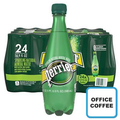 Perrier Water - Regular Bottle Carbonated Soft Drinks 24 x 500ml (Office Coffee)
