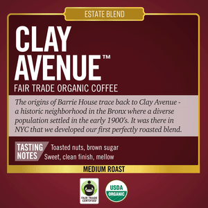 Barrie House CLAY AVENUE FAIR TRADE ORGANIC 24 CT - SINGLE SERVE CAPSULES