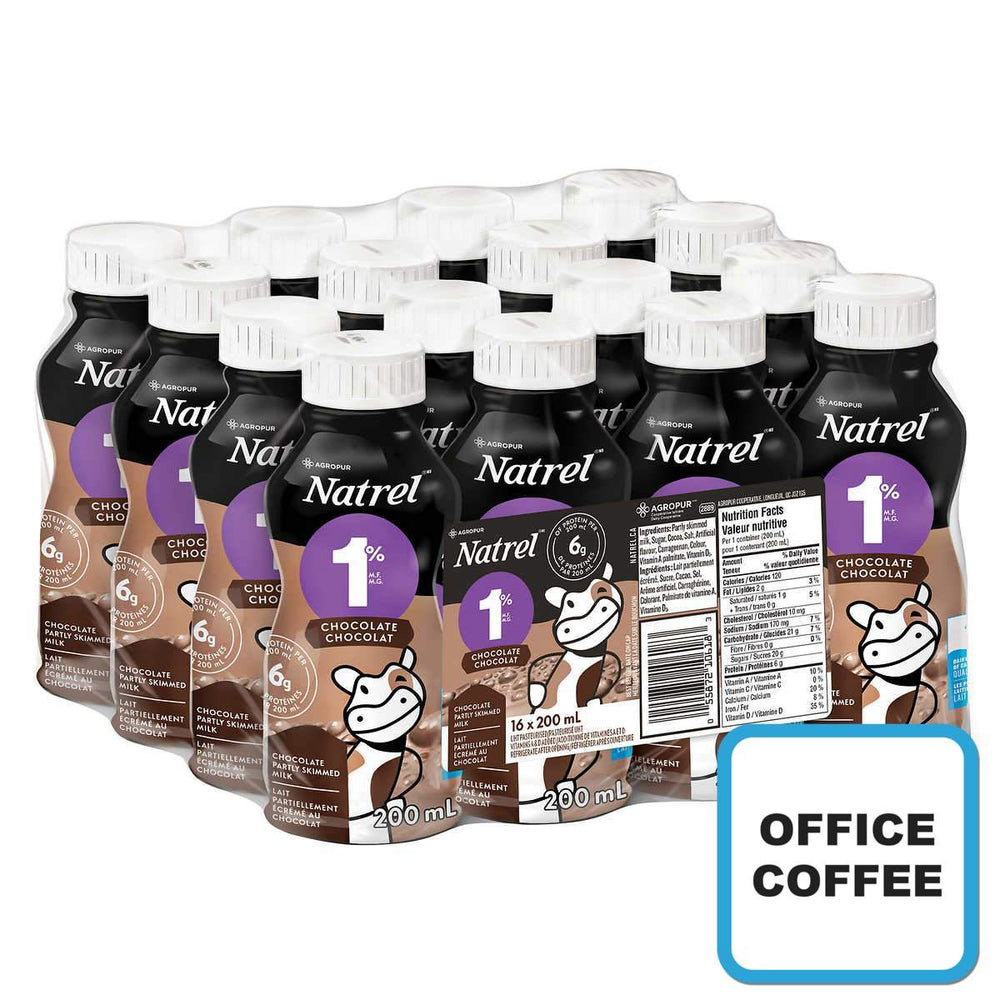 Natrel Chocolate Milk 200 mL, 16-count (Office Coffee)